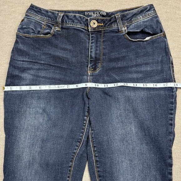 Maurices Womens Blue Denim Curvy Jeans Rolled Cuffs Mid Rise Size 5/6 Reg - Picture 8 of 12